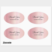 Uw aangepaste tekst Dank u Elegante Glam Roze Goud Ovale Sticker (Vel)