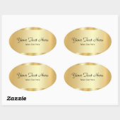 Uw aangepaste tekst Elegant script sjabloon Goud Ovale Sticker (Vel)