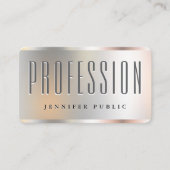 Uw aangepaste tekst Elegant Silver Look Sjabloon Visitekaartje (Voorkant)