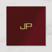 Uw aangepaste tekst Elegant Sjabloon Gold Monogram Vierkante Visitekaartje (Voorkant)