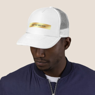 Uw aangepaste tekst Elegant Sjabloon Goud en Wit Trucker Pet
