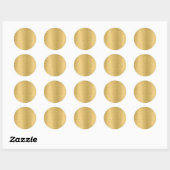 Uw aangepaste tekst Elegante sjabloon Blanco Goud Ronde Sticker (Vel)