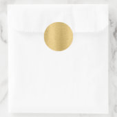 Uw aangepaste tekst Elegante sjabloon Blanco Goud Ronde Sticker (Tas)