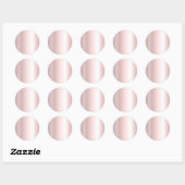 Uw aangepaste tekst Elegante sjabloon Blank Roze G Ronde Sticker (Vel)