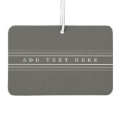 Uw aangepaste tekst en moderne strepen | Grijs en  Luchtverfrisser (Achterkant)