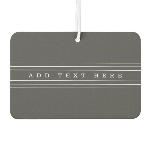 Uw aangepaste tekst en moderne strepen | Grijs en  Luchtverfrisser (Achterkant)