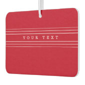 Uw aangepaste tekst en moderne strepen | Rood en w Luchtverfrisser (Links)