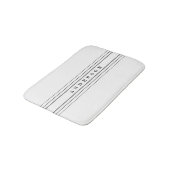 Uw aangepaste tekst en moderne strepen | Zwart-wit Badmat (Gekanteld)