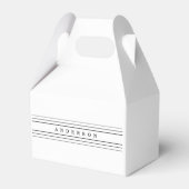 Uw aangepaste tekst en moderne strepen | Zwart-wit Bedankdoosjes (Achterkant)