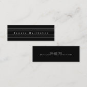 Uw aangepaste tekst en moderne strepen | Zwart-wit Contactkaartje (Voorkant / Achterkant)