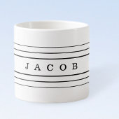 Uw aangepaste tekst en moderne strepen | Zwart-wit Espresso Kop