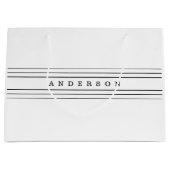 Uw aangepaste tekst en moderne strepen | Zwart-wit Groot Cadeauzakje (Voorkant)