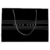 Uw aangepaste tekst en moderne strepen | Zwart-wit Groot Cadeauzakje (Achterkant)