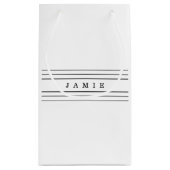 Uw aangepaste tekst en moderne strepen | Zwart-wit Klein Cadeauzakje (Achterkant)