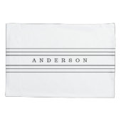 Uw aangepaste tekst en moderne strepen | Zwart-wit Kussensloop (Achterkant-Links)