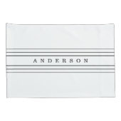 Uw aangepaste tekst en moderne strepen | Zwart-wit Kussensloop (Achterkant-Rechts)