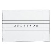 Uw aangepaste tekst en moderne strepen | Zwart-wit Kussensloop (Voorkant-Rechts)