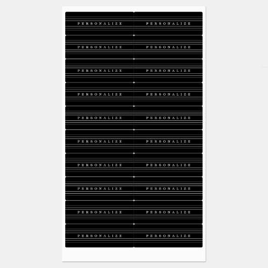 Uw aangepaste tekst en moderne strepen | Zwart-wit Labels (Vel)