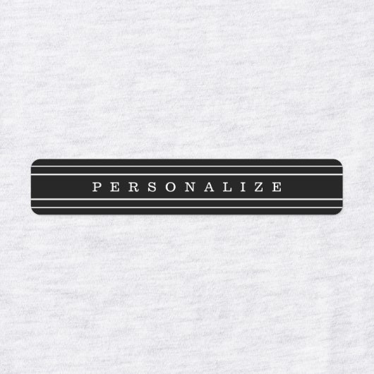 Uw aangepaste tekst en moderne strepen | Zwart-wit Labels (Design 1)