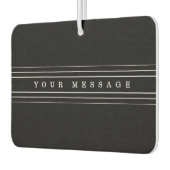 Uw aangepaste tekst en moderne strepen | Zwart-wit Luchtverfrisser (Links)