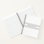 Uw aangepaste tekst en moderne strepen | Zwart-wit Notitieboek (Binnen)