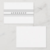 Uw aangepaste tekst en moderne strepen | Zwart-wit Notitiekaartje (Voorkant / Achterkant)