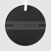 Uw aangepaste tekst en moderne strepen | Zwart-wit Ornament (achterkant)