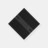 Uw aangepaste tekst en moderne strepen | Zwart-wit Servet (Hoek)