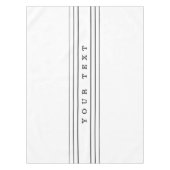 Uw aangepaste tekst en moderne strepen | Zwart-wit Tafelkleed (Voorkant)