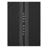 Uw aangepaste tekst en moderne strepen | Zwart-wit Tafelkleed (Voorkant)