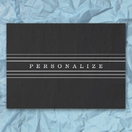 Uw aangepaste tekst en moderne strepen | Zwart-wit Tissuepapier