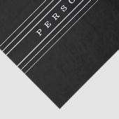 Uw aangepaste tekst en moderne strepen | Zwart-wit Tissuepapier (Detail)