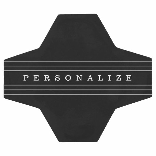 Uw aangepaste tekst en moderne strepen | Zwart-wit Voetbal (Enkel)