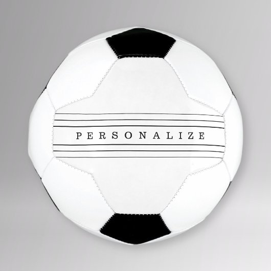 Uw aangepaste tekst en moderne strepen | Zwart-wit Voetbal