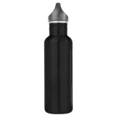 Uw aangepaste tekst en moderne strepen | Zwart-wit Waterfles (Links)