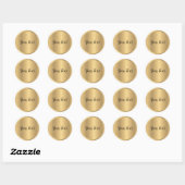 Uw aangepaste tekst Faux Gold Metallic Look Sjablo Ronde Sticker (Vel)