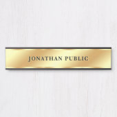 Uw aangepaste tekst Faux Gold Sjabloon Elegant Hom Deurbordje (Voorkant)