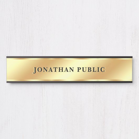 Uw aangepaste tekst Faux Gold Sjabloon Elegant Hom Deurbordje (Voorkant)