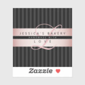 Uw aangepaste tekst | Faux Roos Gold met zwart en  Sticker (Vel)