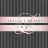 Uw aangepaste tekst | Faux Roos Gold met zwart en  Sticker (Voorkant)