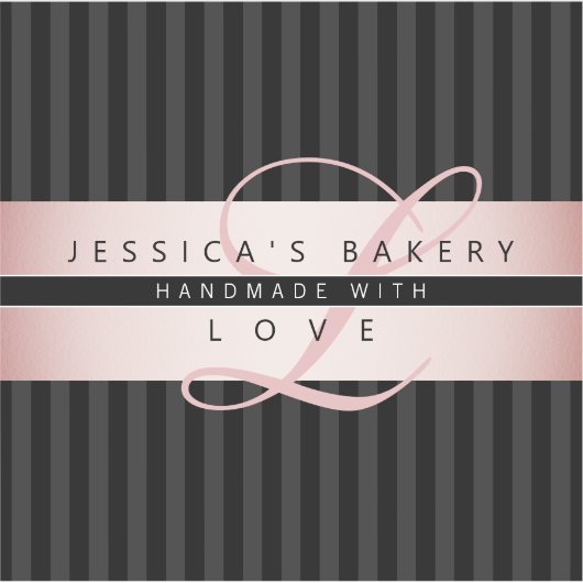 Uw aangepaste tekst | Faux Roos Gold met zwart en  Sticker (Voorkant)