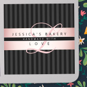 Uw aangepaste tekst | Faux Roos Gold met zwart en  Sticker