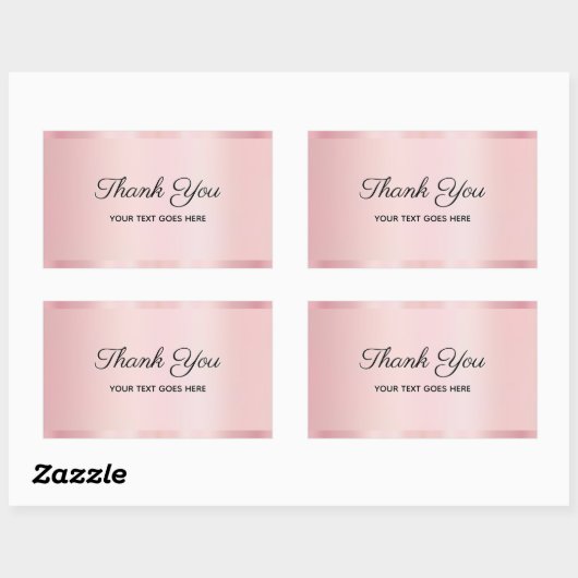 Uw aangepaste tekst Glam Roze Gouden Script Bedank Rechthoekige Sticker (Vel)