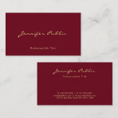 Uw aangepaste tekst Gold Color Calligraphy Script Visitekaartje (Voorkant / Achterkant)