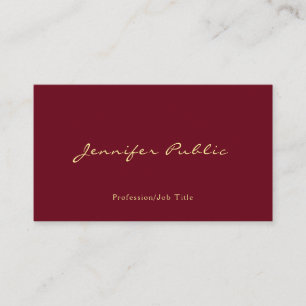 Uw aangepaste tekst Gold Color Calligraphy Script Visitekaartje