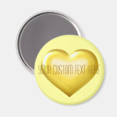Uw aangepaste tekst Gold Glass Heart Magneet (Voorkant / Achterkant)