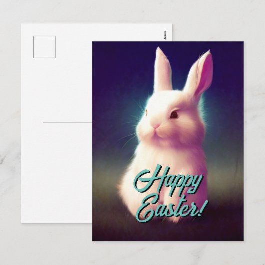 Uw aangepaste tekst Happy Easter Bunny-sjabloon Feestdagenkaart (Voorkant / Achterkant)