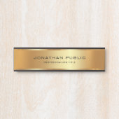 Uw aangepaste tekst hier Elegant Glamour Zwart & G Deurbordje (Voorkant)