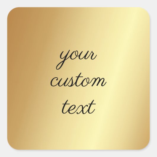 Uw aangepaste tekst hier Sjabloon Glam Elegant Gol Vierkante Sticker (Voorkant)