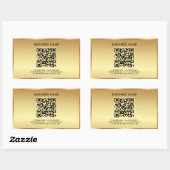 Uw aangepaste tekst Logo QR Code Sjabloon Gold Rechthoekige Sticker (Vel)